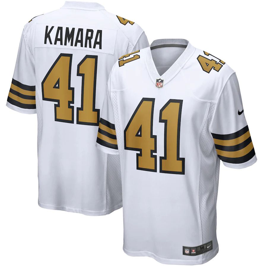 Men New Orleans Saints #41 Alvin Kamara Nike White Alternate Game NFL Jersey